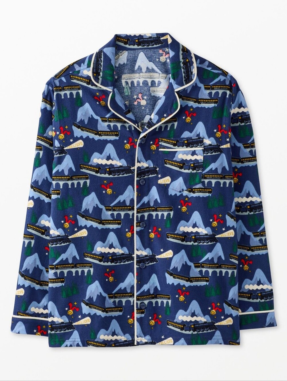 Hanna Andersson Adult The Polar Express Flannel Pajama Top - Size Medium NWT
